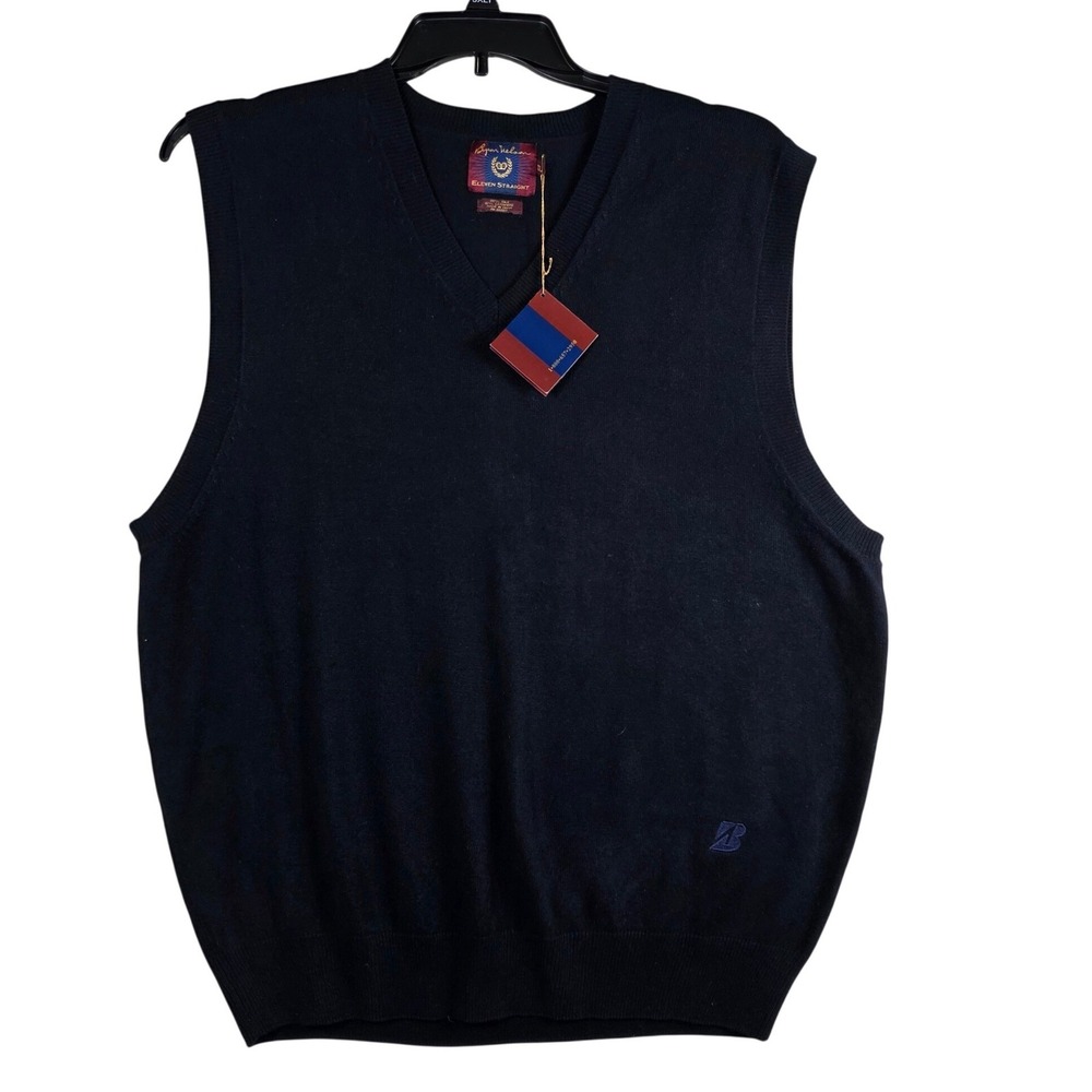 Byron Nelson Sweater Vest Navy Silk Cashmere V-Neck XL Golf, Luxury, Classic